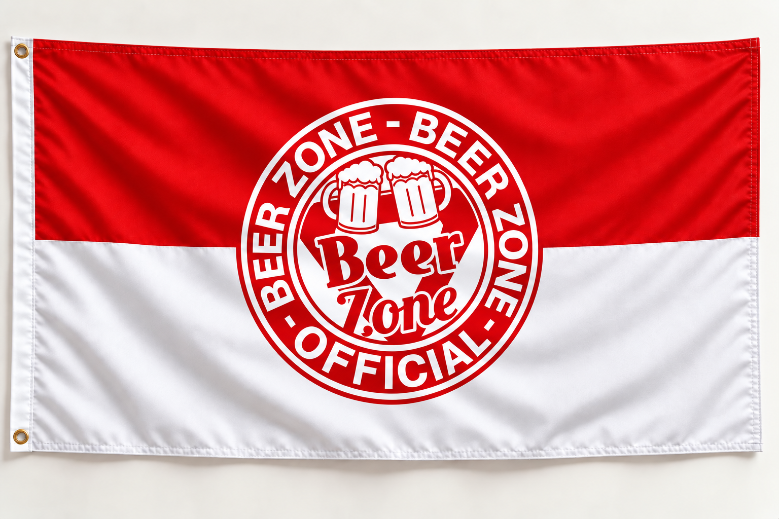Beer Zone Red & White flag
