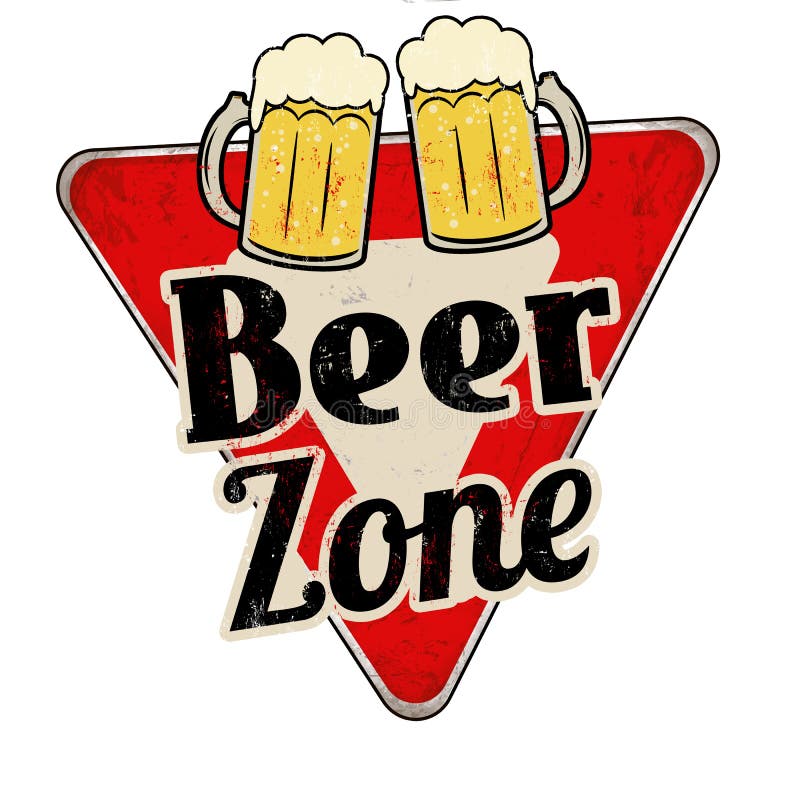 Original red triangular Beer Zone graphic with two beer mugs